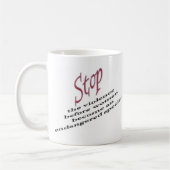 Stoppen Sie die Gewalt Kaffeetasse (Links)