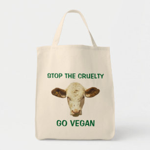 STOPPEN SIE DIE GRAUSAMKEIT GEHEN VEGANE TRAGETASCHE