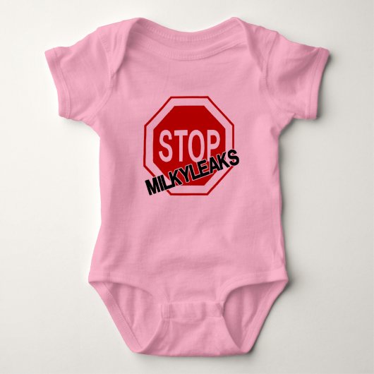 Stoppen Sie die Lecks : MilkyLeaks Baby Strampler (Vorderseite)