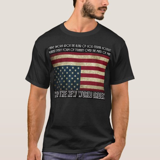 Stoppen Sie die neue Weltordnung Thomas Jefferson T-Shirt (Vorderseite)