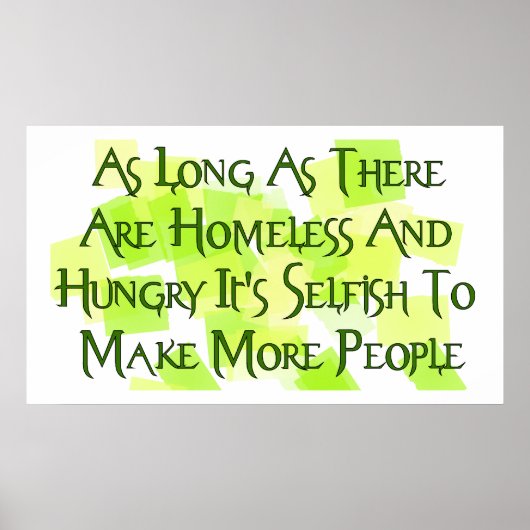 Stoppen Sie die Überbesiedlung Poster (Vorne)