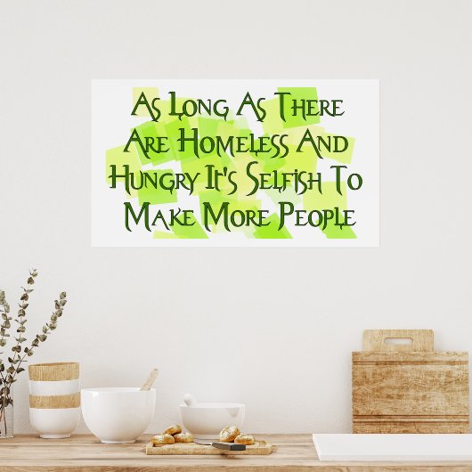 Stoppen Sie die Überbesiedlung Poster (Küche)