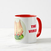 STOPPEN SIE DIE VIRUS RED KAFFEE TASSE AUS (VorderseiteRechts)