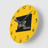 Stoppen Sie die Wahnsinn-Uhr Runde Wanduhr (Winkel)