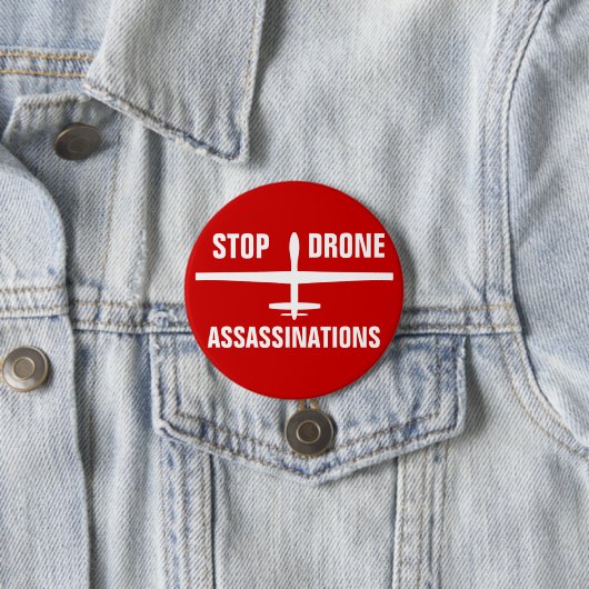 Stoppen Sie Drohne-Ermordungs-Knöpfe Button (Beispiel)