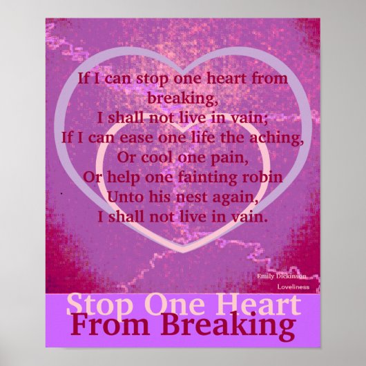 Stoppen Sie ein Herz, das Poster individuell zu ge (Vorne)