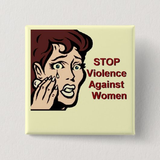 Stoppen Sie Gewalt gegen Frauen-Knopf Button (Vorderseite)