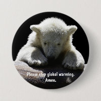 Stoppen Sie globalen Erwärmungs-polarer Bärn-Knopf