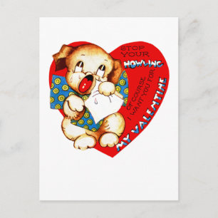 Stoppen Sie Ihr Howling Valentine Feiertagspostkarte