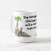 Stoppen Sie in Panik zu versetzen, ich schulden Kaffeetasse (Vorderseite Links)