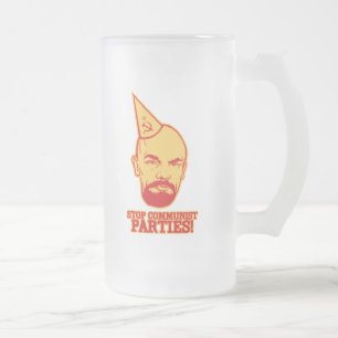 Stoppen Sie kommunistische Partys-Bier-Tasse Mattglas Bierglas