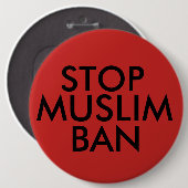 Stoppen Sie moslemisches Verbot Button (Vorne & Hinten)