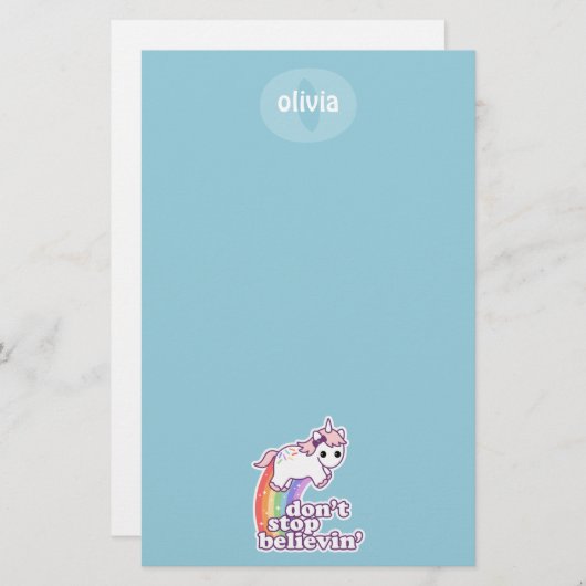 Stoppen Sie nicht Believin in den Einhörnern Briefpapier (Vorne/Hinten)