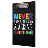 Stoppen Sie nie, Fragen-Klemmbrett zu fragen Klemmbrett (Links)
