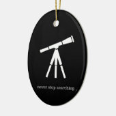 Stoppen Sie nie, Teleskop zu suchen Keramikornament (Links)