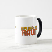 Stoppen Sie niemals das Aufstehen in Gelborange Verwandlungstasse (VorderseiteRechts)