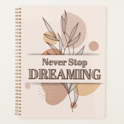 Stoppen Sie niemals den Traumplaner Planer (Vorderseite)