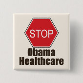 Stoppen Sie Obama-Gesundheitswesen-Knopf Button (Vorderseite)