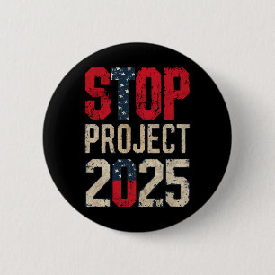 Stoppen Sie Projekt 2025 Trump Biden Vintage Button