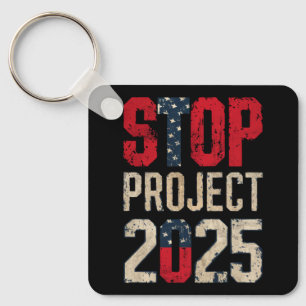 Stoppen Sie Projekt 2025 Trump Biden Vintage Schlüsselanhänger