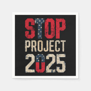 Stoppen Sie Projekt 2025 Trump Biden Vintage Serviette