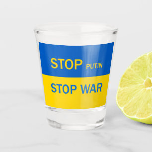 Stoppen Sie Putin, stoppen Sie das Kriegsschiff Gl Schnapsglas