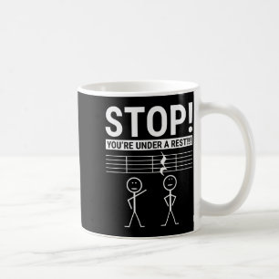 Stoppen Sie, Sie stehen unter einer Pause Lustiger Kaffeetasse