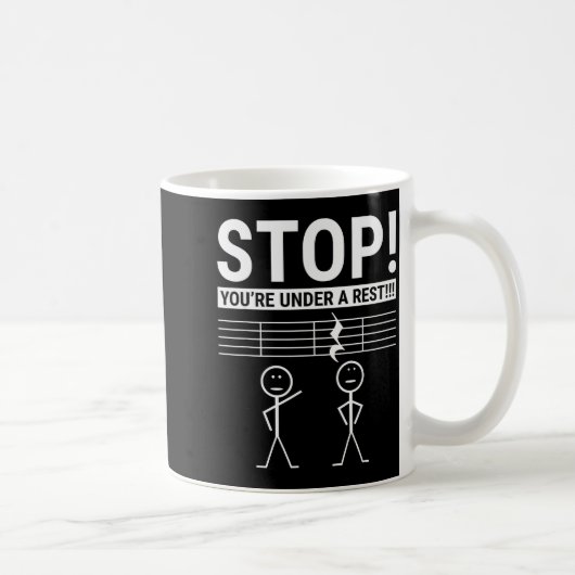 Stoppen Sie, Sie stehen unter einer Pause Lustiger Kaffeetasse (Rechts)