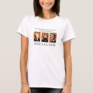 Stoppen Sie Sozialismus korrigiertes Weiß T-Shirt