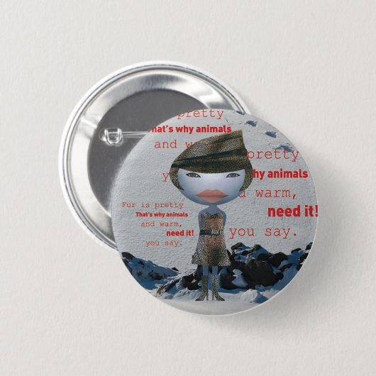 Stoppen Sie, Tier-PELZ zu verwenden! Button (Vorne & Hinten)