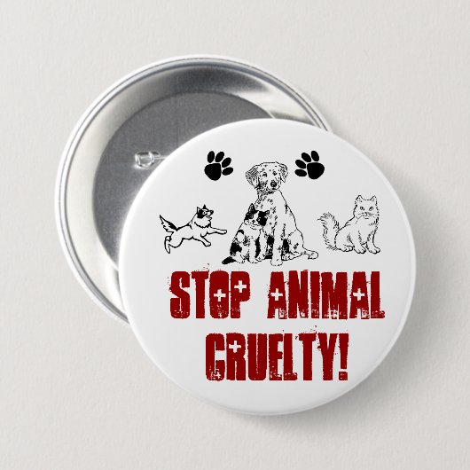 STOPPEN SIE TIERgrausamkeit! Button (Vorne & Hinten)