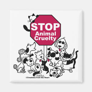 Stoppen Sie Tiergrausamkeit Magnet