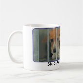 Stoppen Sie Tiergrausamkeits-Tasse Kaffeetasse (Links)