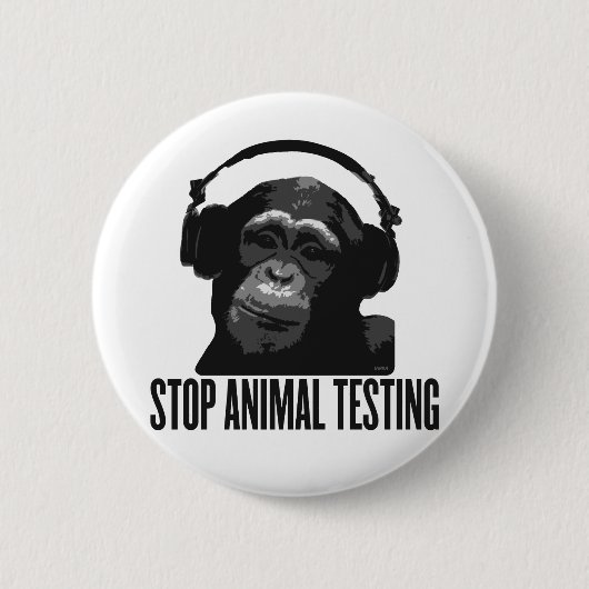 stoppen Sie Tierversuche Button (Vorderseite)