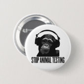 stoppen Sie Tierversuche Button (Vorne & Hinten)