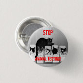 "STOPPEN Sie Tierversuche! "Katzen knöpfen Button (Vorne & Hinten)