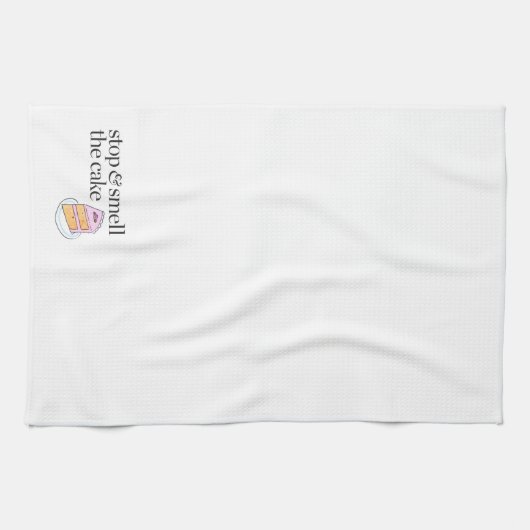 Stoppen Sie u. riechen Sie den Kuchen Geschirrtuch (Horizontal)