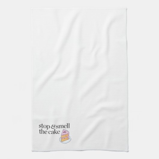 Stoppen Sie u. riechen Sie den Kuchen Geschirrtuch (Vertikal)