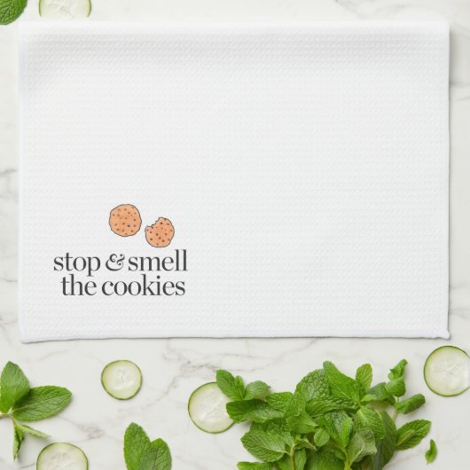 Stoppen Sie u. riechen Sie die Plätzchen Geschirrtuch (Gefaltet)