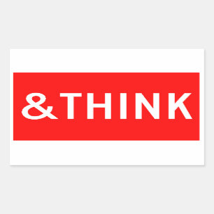 STOPPEN SIE UND DENKEN SIE RECHTECKIGER AUFKLEBER
