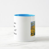 Stoppen Sie und riechen Sie die Blumen-Tasse Tasse (Zentrum)