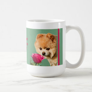 Stoppen Sie und riechen Sie die Rosen-Tasse Kaffeetasse