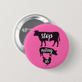 Stoppen Sie, uns zu essen - veganer Button (Vorne & Hinten)