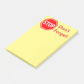 Stoppen Sie, vergessen Sie nicht Post-it Klebezettel (angewinkelt)