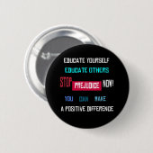 Stoppen Sie Vorurteil-Knopf (Schwarzes) Button (Vorne & Hinten)