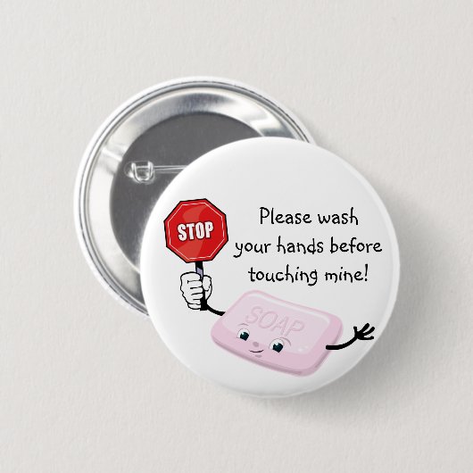 Stoppen Sie waschen bitte Handknopf Button (Vorne & Hinten)