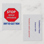 Stoppen Sie Wiederholungs-Straftäter Visitenkarte (Vorne/Hinten)
