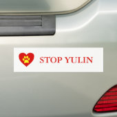 "STOPPEN Sie YULIN" Tierbewusstseins-Autoaufkleber Autoaufkleber (Auf Auto)