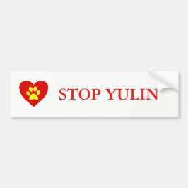 "STOPPEN Sie YULIN" Tierbewusstseins-Autoaufkleber Autoaufkleber
