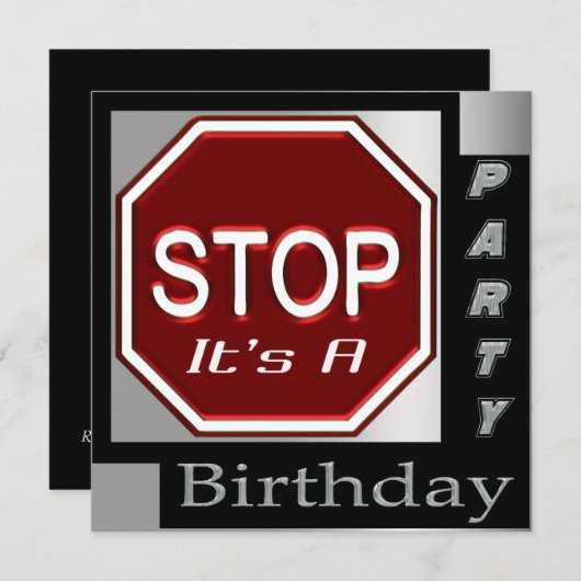 Stoppen Sie Zeichen kundengebundene Einladung (Vorne/Hinten)